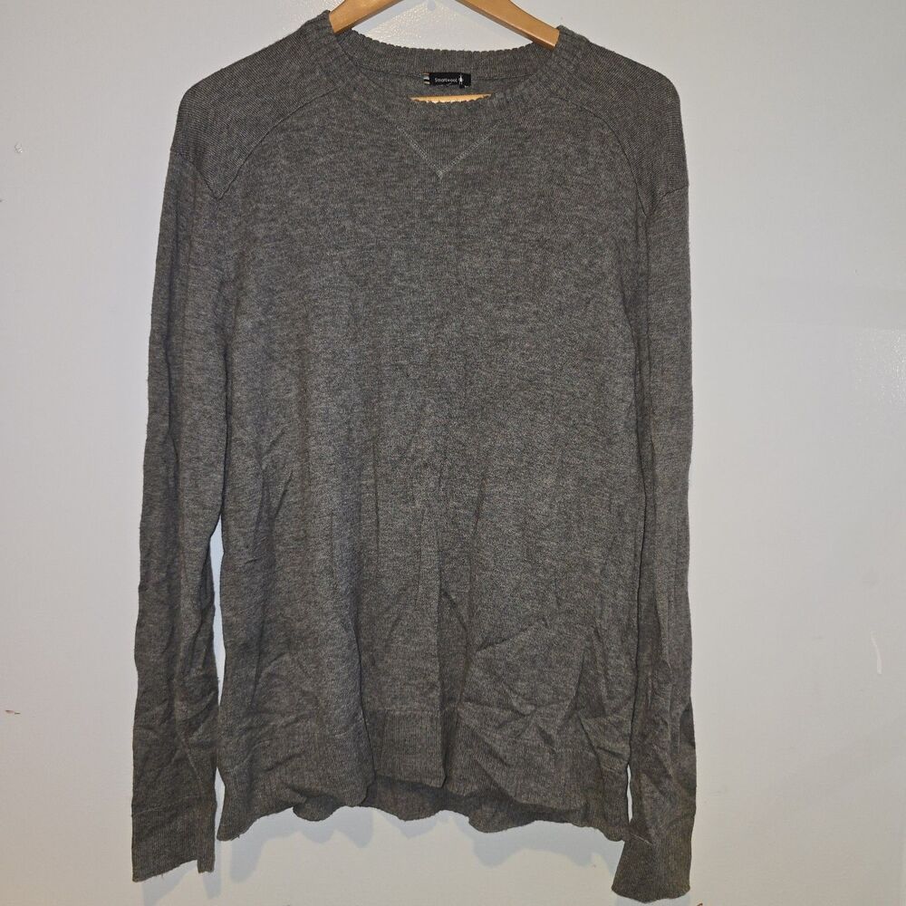 Smartwool Long Sleeve Wool/Poly Blend Gray Pullover Sweater Men’s Large